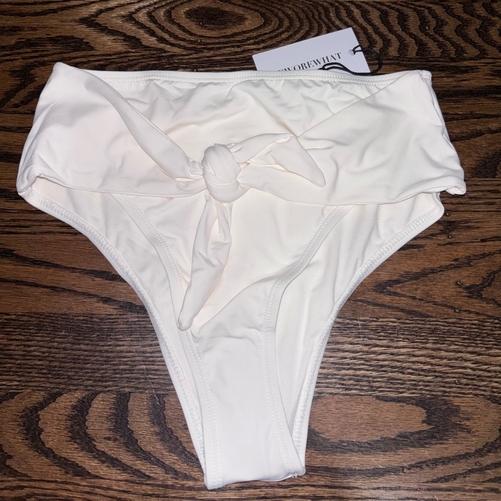WeWoreWhat white Bikini Bottom high waist front tie small